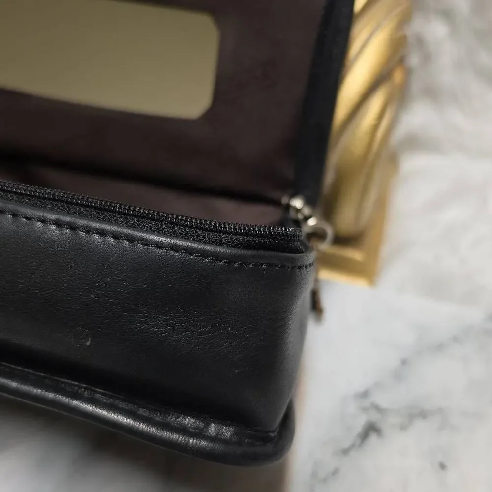 Vintage Coach Chubby Case Black leather cosmetic case